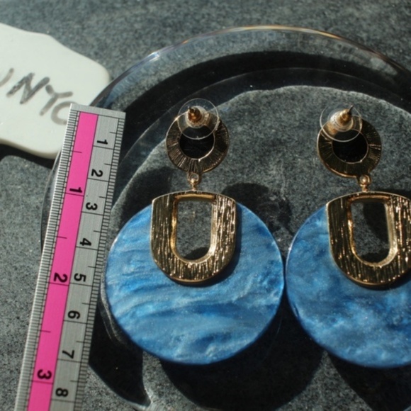 New Large Disc Acrylic fun Boho bohemian earrings - Picture 4 of 7